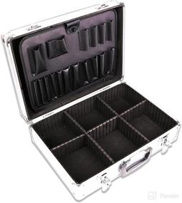 img 4 attached to 🔧 GLOTRENDS Aluminum Metal Hard Case Toolboxes: Sleek Black Home Workshop Storage Box with Adjustable Dividers