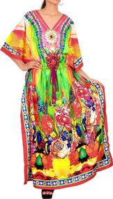 img 3 attached to LEELA Womens Caftan Swimsuit Multi_V558 Women's Clothing via Swimsuits & Cover Ups