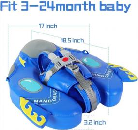 img 2 attached to Mambobaby Solid Infant Swim Float - Non-Inflatable Swimming Training Lying Swim Ring For Toddlers - Waist Air Free Pool Water Floats Toy In Blue Spaceship Design