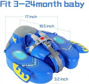 img 2 attached to Mambobaby Solid Infant Swim Float - ненадувное тренировочное плавательное кольцо для плавания для малышей - талия Air Free Pool Water Floats Игрушка в синем дизайне космического корабля