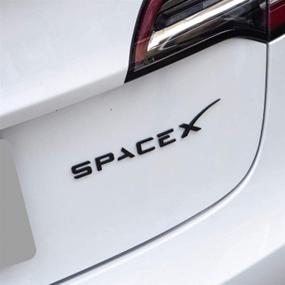 img 2 attached to 🚀 Enhance Your Tesla's Style with SPACEX 3D Metal Tesla Emblem Sticker Badge Decals