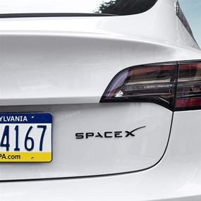 img 3 attached to 🚀 Enhance Your Tesla's Style with SPACEX 3D Metal Tesla Emblem Sticker Badge Decals