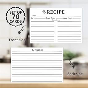 img 1 attached to Set Of 70 Double-Sided 4X6 White Recipe Cards - Perfect For Bridal Showers And Weddings, Blank Space To Record Recipes And Personal Notes