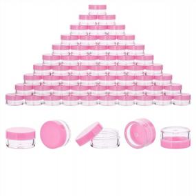 img 4 attached to Set Of 60 Pink 3 Gram BPA-Free Plastic Cosmetic Jars With Lids For Creams, Lotions, Toners, Lip Balms And Makeup Sampling
