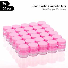 img 3 attached to Set Of 60 Pink 3 Gram BPA-Free Plastic Cosmetic Jars With Lids For Creams, Lotions, Toners, Lip Balms And Makeup Sampling