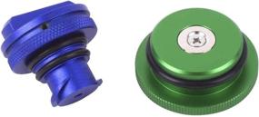 img 1 attached to Magnetic Billet Aluminum Fuel Cap and Blue Cap Combo for Ram Diesel: WHDZ Ram Def Cap Gas Cap