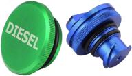 magnetic billet aluminum fuel cap and blue cap combo for ram diesel: whdz ram def cap gas cap logo