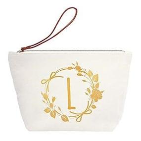 img 3 attached to Chic Monogram Personalized Cosmetic Wristlet by ElegantPark: Ideal for Style-savvy Organizers