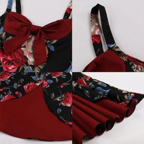 img 2 attached to Retro Floral Swing Dress For Women - Perfect For Tea Parties, Summer Cocktails, And Bodycon Events – Featuring A Stylish Bowknot Design In Rockabilly 1950S Fashion