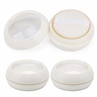 set of 3 refillable powder containers with puff - 1.1oz/30ml portable cases with sifter lids, ideal for baby powder, cosmetics and diy foundation, perfect for travel and storage - by segbeauty logo