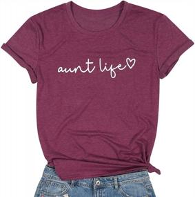 img 4 attached to Aunt Life T Shirt Auntie Shirts Women Cute Heart Aunt Vibes Shirt Casual Short Sleeve Aunt Gift Shirts Tops