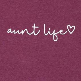 img 2 attached to Aunt Life T Shirt Auntie Shirts Women Cute Heart Aunt Vibes Shirt Casual Short Sleeve Aunt Gift Shirts Tops