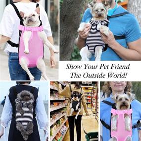 img 2 attached to 🐶 Adjustable Legs Out Dog Carrier Backpack - Hands-Free Chest Pet Backpack for Small to Medium Dogs and Cats