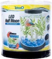 🐠 tetra led half moon aquarium kit 1.1 gallons: perfect betta fish tank in black (29049) logo