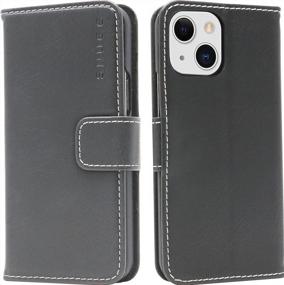 img 4 attached to Protect And Organize Your IPhone 13 With Snugg'S Folding Wallet Case – Black Leather, 3 Card Slots, Magnet Closure, And Stand Function