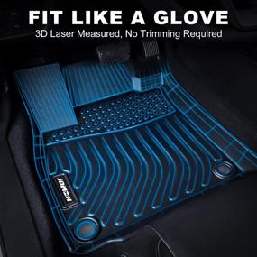 img 3 attached to 🔳 Premium JDMON TPE Floor Mats for 2021-2022 Nissan Rogue - Custom Fit, All Weather Protection, Black