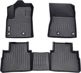 img 4 attached to 🔳 Premium JDMON TPE Floor Mats for 2021-2022 Nissan Rogue - Custom Fit, All Weather Protection, Black