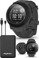 garmin instinct 2 (dezl edition) trucking gps smartwatch for professional truck drivers - rugged military watch & 24/7 fitness tracker - included portable charger - large 45mm size - playbetter logo