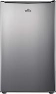 compact single door fridge with adjustable thermostat and chiller, stainless steel look, 3.3 cu ft - willz wlr33ms1d02 logo