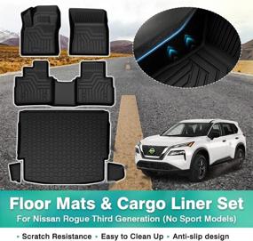 img 3 attached to 🚘 Mixsuper Custom Fit Floor Mats & Cargo Liner for 2021-2023 Nissan Rogue: All-Weather, Durable 2 Row Liners & Trunk Mat Set (Excludes Nissan Rogue Sport)