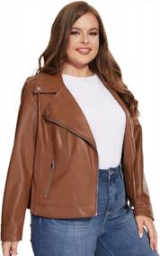 img 1 attached to Fahsyee Women'S Faux Leather Motorcycle Jacket, Short Zip Up Biker Outwear Slim Fit Coat