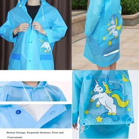 img 3 attached to Оставайтесь сухими в стиле: мультяшное пончо от дождя с чехлом для школьной сумки для детей 6–13 лет