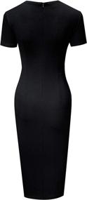 img 1 attached to Stylish Bodycon Business Dress: HOMEYEE Keyhole Colorblock Women's Clothing Collection