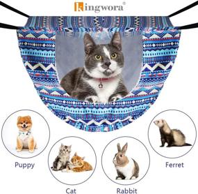 img 3 attached to 🐱 Bohemian Style Cat Hammock: Adjustable Straps, Metal Hooks, Double-Sided & Double Layer Hanging Bed for Indoor Cats