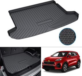 img 4 attached to 🚗 Mixsuper Custom Fit Cargo Liner for 2017-2022 Kia Sportage: All Weather Trunk Mat in Upper Deck Position, Rear Durable Anti-Slip Floor Mat in Black