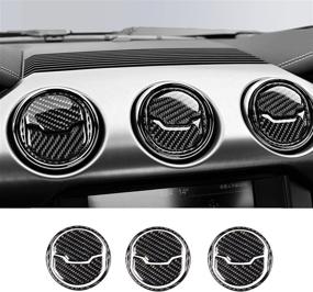 img 4 attached to 🚀 Carbon Fiber Air Outlet Sticker Interior Trim Accessories for Ford Mustang 2015-2022 - MEEAOTUMO