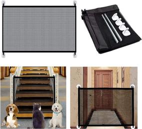 img 4 attached to 🐾 Portable Folding Mesh Pet Gate | Secure Safety Enclosure for House Stairs | Ideal for Play and Rest | 43" X 28.3" | Magic Gate for Pets