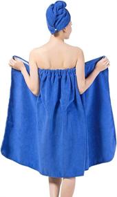 img 2 attached to Womens Cotton Cover Up Bathrobe Drying Hair Care in Hair Accessories