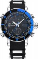 waterproof led analog quartz business watch with luxury silicone strap for men and boys by weicam logo