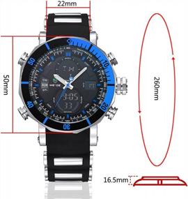 img 3 attached to Waterproof LED Analog Quartz Business Watch With Luxury Silicone Strap For Men And Boys By Weicam