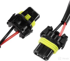 img 1 attached to HUIQIAODS Wrangler JK Fog Light Wiring Harness Kit 5202 H16 to 9006 9005 HB3: Enhance Your Headlight and Fog Light Retrofit Work with this 2Pcs Harness Kit