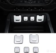 rt-tcz cigarette lighter port usb charging power socket base lid trim cover interior abs accessories for chevrolet silverado gmc 2014-2018 chrome 5pcs logo