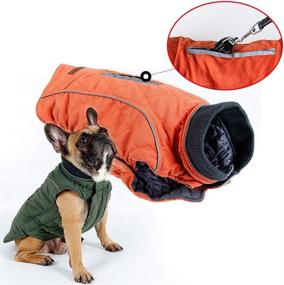 img 3 attached to 🐶 Warm & Stylish RC GearPro Retro Design Dog Jacket with Harness Hole - Cozy Winter Outfit for Medium, Large, Small Dogs in 6 Colors