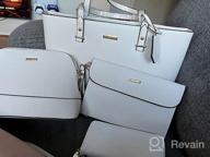 img 1 attached to Stylish 4-Piece Set Of Women'S Fashion Handbags: Tote, Shoulder Bag, Top Handle Satchel, And Purse review by Donald Cox