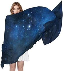 img 3 attached to MRMIAN Universe Galaxy Starry Chiffon Women's Accessories ~ Scarves & Wraps