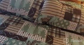 img 6 attached to Complete Your Rustic Retreat With Lodge Bedding Set - Full/Queen Size Bear Forest Tree Printed Lightweight Reversible All Season Bedspread Coverlet With 2 Pillowshams