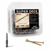 wellocks deck screws 5.2lbs #9×3" torx drive t25 bit included above 1000 hour salt spray coating wood screws box excellent rust resistant for outdoor wood fence approximate 421 pcs(ds93b) logo
