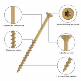 img 1 attached to WELLOCKS Deck Screws 5.2LBS #9×3" Torx Drive T25 Bit Included Above 1000 Hour Salt Spray Coating Wood Screws Box Excellent Rust Resistant For Outdoor Wood Fence Approximate 421 PCS(DS93B)