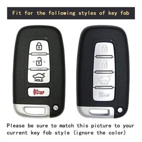 img 1 attached to 🔑 TANGSEN Silicone Rubber Luminous Blue Smart Key Fob Case for Hyundai & KIA Vehicles