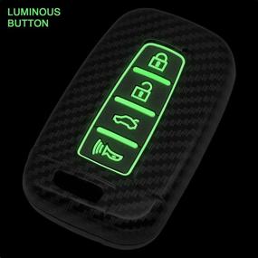 img 3 attached to 🔑 TANGSEN Silicone Rubber Luminous Blue Smart Key Fob Case for Hyundai & KIA Vehicles