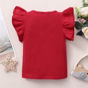 img 2 attached to 👧 LYSMuch Toddler Baby Girls T-Shirt - Ruffle Sleeveless Kids Cotton Tee - Solid Color Blouse