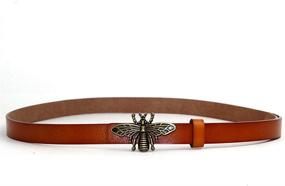 img 4 attached to MoYoTo Womens 0 7″Thin Vintage Leather Women's Accessories : Belts