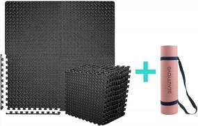 img 4 attached to Get Fit And Save: Eco-Friendly Interlocking Mat And Yoga Mat Bundle In Cherry Pink And Navy Blue