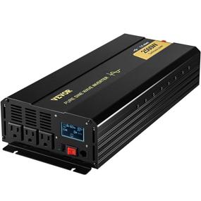 img 4 attached to VEVOR 2500W Pure Sine Wave Inverter, 12V DC to 120V AC Car Power Inverter with USB Port, LCD Display, Remote Controller - Ideal for RV, Truck, Car, Solar System, Travel, Camping