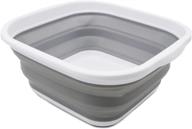 🛁 sammart 5.5l (1.4 gallons) collapsible tub - foldable dish tub - portable washing basin - space saving plastic washtub in white/grey - pack of 1 логотип
