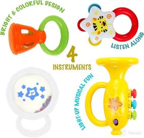 img 3 attached to 🎺 KiddoLab Musical Instruments Set: Electronic Trumpet and Rattles for Babies. Toddler Learning Toys for Early Development. Ideal First Infant Music Toy 3-18 Months